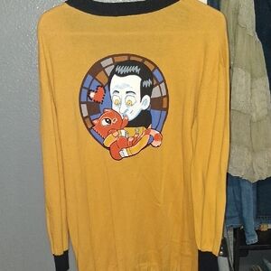 Vibrant Mustard Graphic Crewneck Sweater